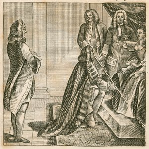 Lord Oxford Resigning as Lord High Treasurer to Queen Anne by English School