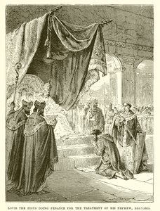 Louis the Pious Doing Penance for the Treatment of His Nephew, Bernard by English School
