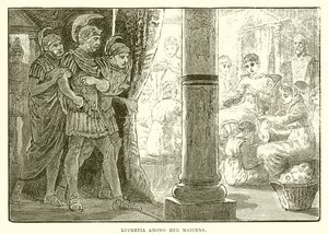 Lucretia among her maidens by English School