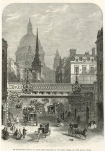 Ludgate Hill, the Railway Bridge About to be Erected by the London, Chatham and Dover Railway Company by English School