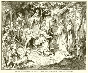 Ludolf Submits to His Father the Emperor Otto the Great by English School