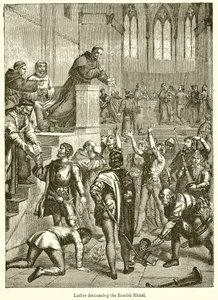 Luther Denouncing the Romish Ritual by English School
