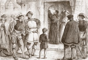Luther nailing his Theses to the door of the Schloss-Kirk at Wittemberg