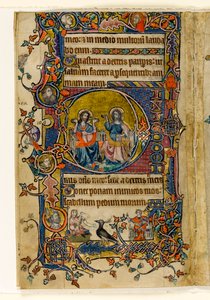 The Father and Son, Historiated Initial from the Macclesfield Psalter, Use of Sarum, East Anglia (c.1330) by English School