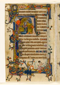 David Praying, Historiated Initial from the Macclesfield Psalter, Use of Sarum, East Anglia (c.1330) by English School