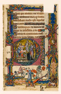 Saul Sending Doeg to Kill the Priests of Nob, Historiated Initial from the Macclesfield Psalter, Use of Sarum, East Anglia (c.1330)