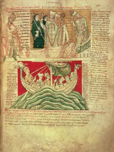 The visions dreamt by King Henry I in Normandy in 1130, from the Worcester Chronicle, c.1130-40 inserted c.1140 by John of Worcester into the chronicle begun by Florence of Worcester (d.1118); one of the earliest surviving chronicles