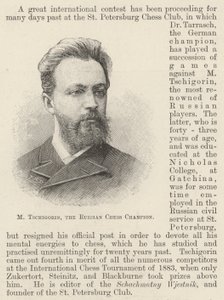 M Tschigorin, the Russian Chess Champion