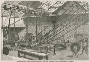 Machines Covering with Gutta Percha the Atlantic Cable Wire by English School