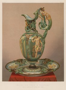Majolica Ewer and Plateau by English School