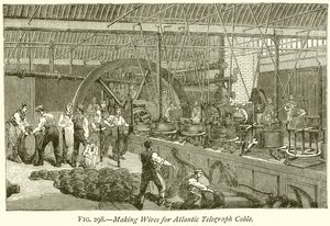 Making Wires for Atlantic Telegraph Cable by English School