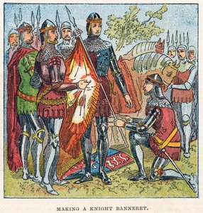 Making a knight banneret by English School