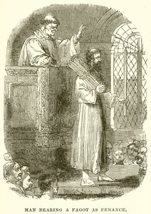 Man Bearing a Fagot as Penance by English School
