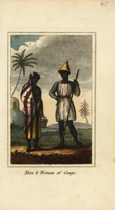 Man and woman of Congo or Lower Guinea, Africa