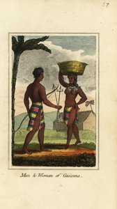 Man and woman of Guianna or Guyana, South America