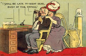 Man Flirting with His Secretary by English School