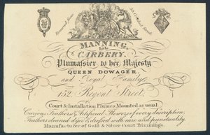 Manning, late Carnery, plumassier by English School