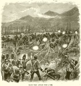 Maori War: Attack upon a Pah by English School