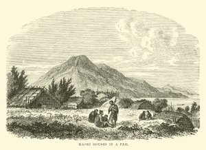 Maori Houses in a Pah by English School
