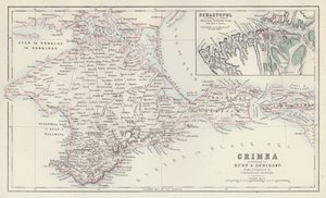 Map: Crimea, according to Huot and Demidoff, drawn and engraved by J Bartholomew, Edinburgh; Sebastopol, according to a reduced original Russian Plan published at Berlin