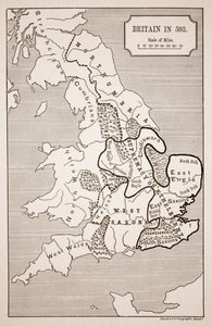 Map of Britain in 593, printed by Stanfords Geographical Establishment