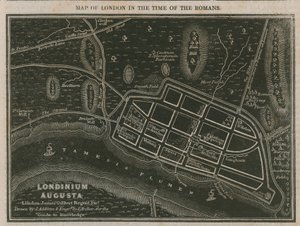 Map of London in the Time of the Romans by English School