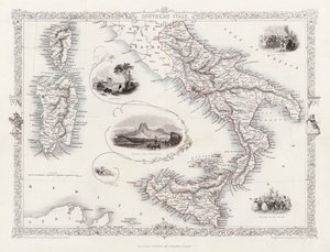 Map of Southern Italy by English School