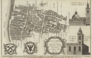 Map of Walbrook Ward and Dowgate Ward, London