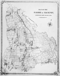 Map of the Parish of Hackney, surveyed by John Rocque (c.1709-1762) 1745