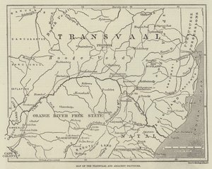 Map of the Transvaal and Adjacent Provinces by English School