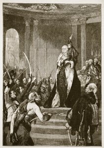 Maria Theresa and the Hungarian Parliament, illustration from Cassell