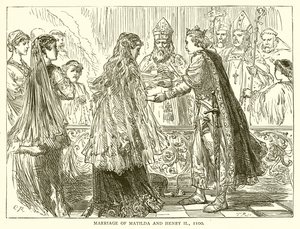 Marriage of Matilda and Henry II, 1100 by English School