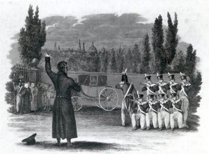 Marshal Ney Shot Himself Giving the Word of Command, published by Thomas Kelly, 1816 by English School