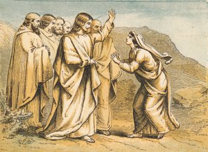 Martha meeting Jesus after the Death of Lazarus by English School