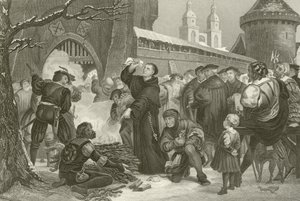 Martin Luther Burning the Pope