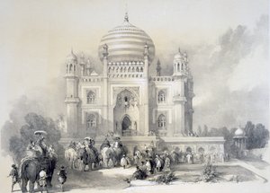 Mausoleum of Jufhir Junge, Delhi, from The Oriental Portfolio: Picturesque Illustrations of the Scenery and Architecture of India by Horace H. Wilson, published 1841 by English School