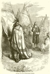 Mayhew and the Narragansett Sachem by English School