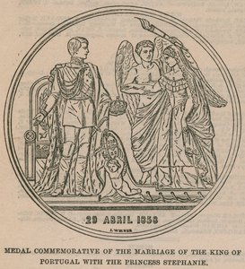 Medal Commemorative of the Marriage of the King of Portugal with the Princess Stephanie by English School