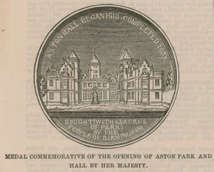 Medal Commemorative of the Opening of Aston Park and Hall by Her Majesty by English School