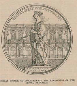 Medal Struck to Commemorate the Rebuilding of the Royal Exchange