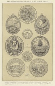 Medals Commemorating the Defeat of the Spanish Armada by English School