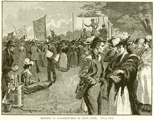 Meeting of Washerwomen in Hyde Park by English School