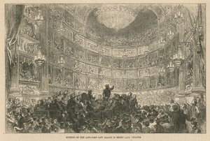 Meeting of the Anti-Corn Law League in Drury Lane Theatre by English School