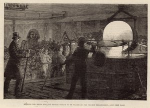 Melting the Metal for the Bronze Sphinx to be Placed on the Thames Embankment (engraving) by English School