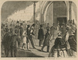 Members of the Commons at the Private Door of the House in Westminster Hall by English School