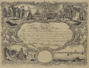 Membership certificate of the New York Marine Society, 1773 by English School
