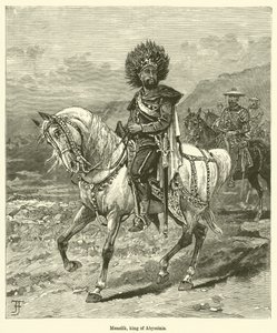 Menelik, King of Abyssinia by English School