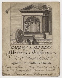 Barlow & Jenkins Mercer and Tailor, trade card
