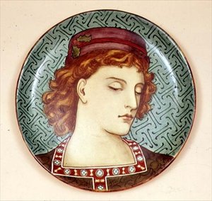 Minton dish painted by an amateur artist, c.1880 by English School
