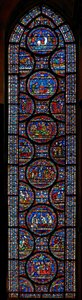 Miracle Window depicting the stories of John Roxborough and Henry Beche by English School